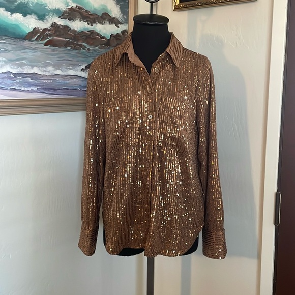 Anthro sequin shirt - Picture 1 of 4